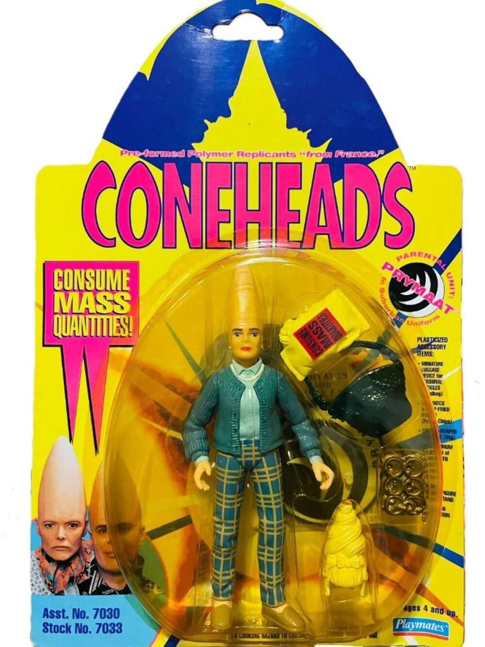 Vintage 1993 Coneheads Prymaat in Suburban Uniform Figure Playmates MOC New
